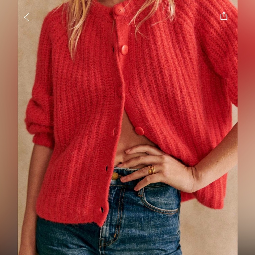 Sezane Emile Cardigan Red